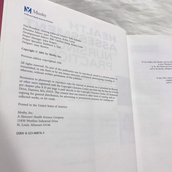 DELETING SOON Mosby Health‎ Assessment for Nursing Practice - Picture 5 of 8